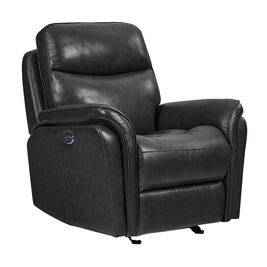 Saltoro Sherpi Leatherette Upholstered Glider Recliner with USB
